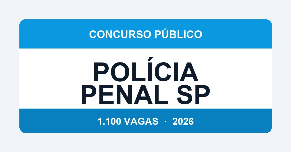 Polícia Penal SP 2026: Inscrições Reabertas para 1.100 Vagas — Prazo até 10 de Abril