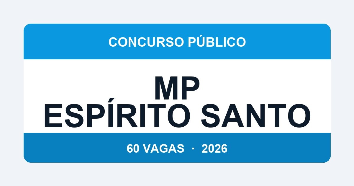 MP Espírito Santo 2026: 60 Vagas com Salário de R$ 10.453 — Inscrições até 9 de Abril