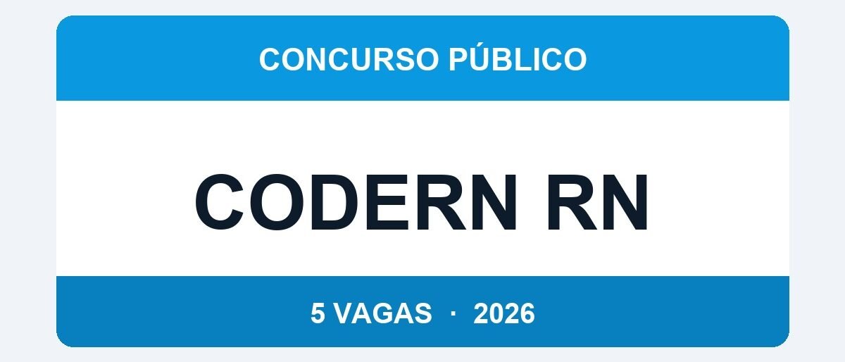 Codern RN 2026: Inscrições Encerram Domingo para 5 Vagas com Salário de até R$ 5.723