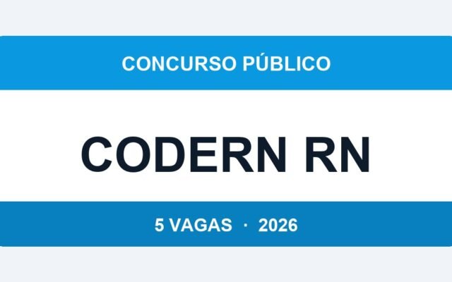 Codern RN 2026: Inscrições Encerram Domingo para 5 Vagas com Salário de até R$ 5.723