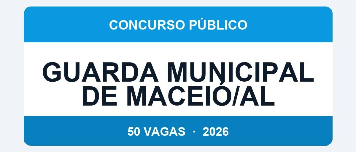 Guarda Municipal de Maceió/AL 2026: 50 Vagas com Salário de R$ 3.600 — Inscrições até 07/05