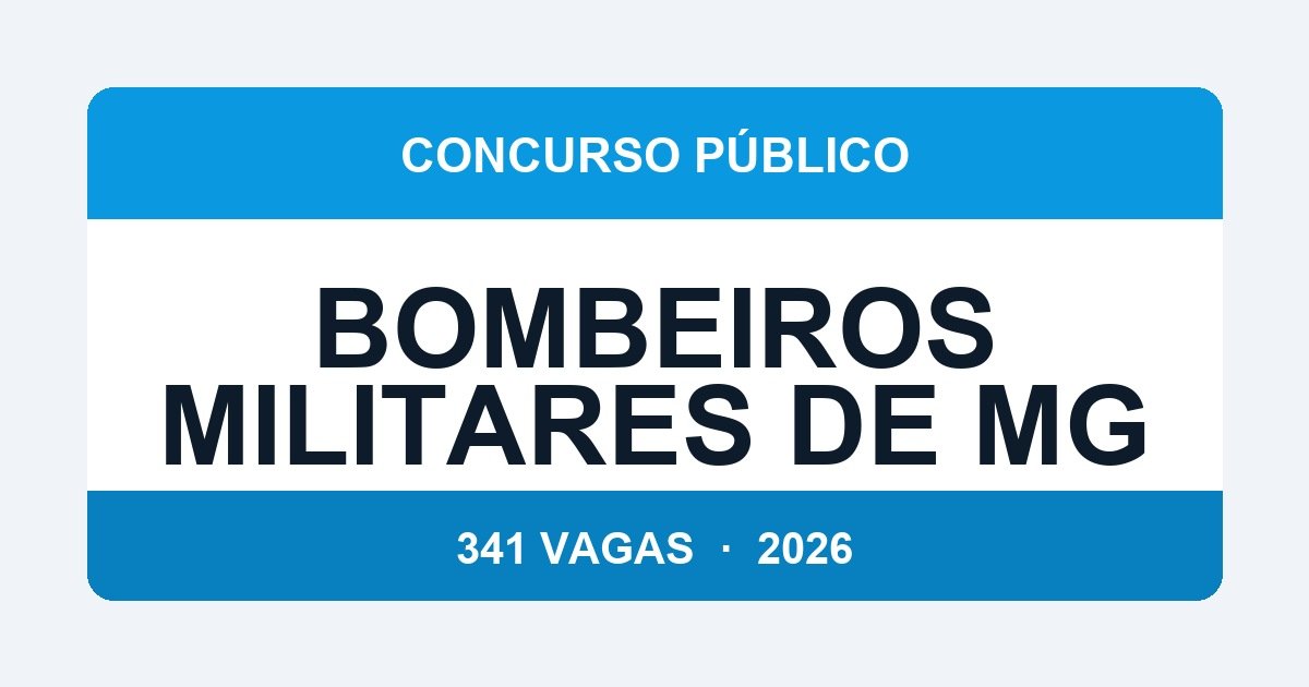 Bombeiros Militares de MG 2026: Concurso com 341 Vagas Abertas — Confira