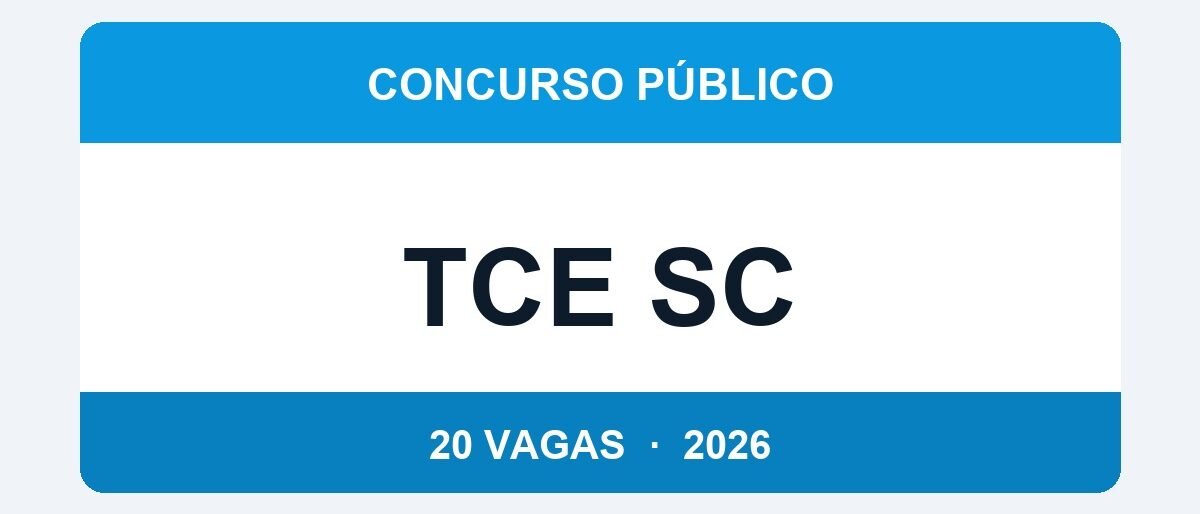 TCE SC 2026: 20 Vagas de Auditor com Salário de R$ 21.793 — Inscrições até 2 de Abril