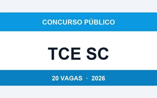 TCE SC 2026: 20 Vagas de Auditor com Salário de R$ 21.793 — Inscrições até 2 de Abril