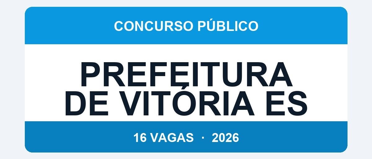 Prefeitura de Vitória ES 2026: 16 Vagas de Auditor com Salário de R$ 7.580 — Inscrições até 4 de Abril
