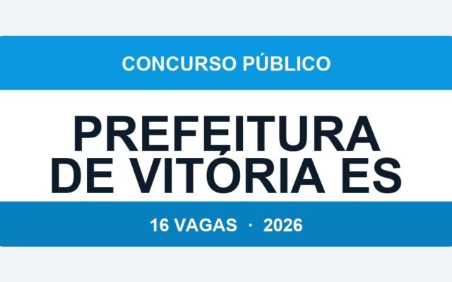 Prefeitura de Vitória ES 2026: 16 Vagas de Auditor com Salário de R$ 7.580 — Inscrições até 4 de Abril
