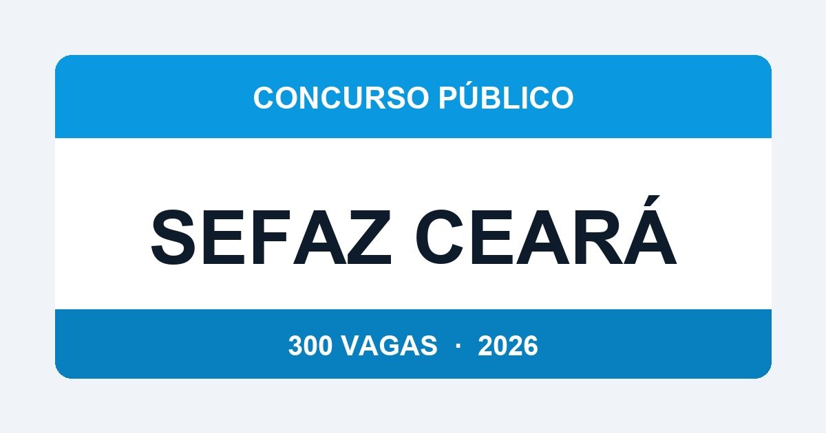 SEFAZ Ceará 2026: Concurso para Auditor Fiscal com 300 Vagas — Edital Previsto para Abril